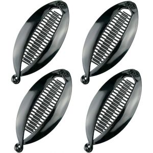 Pinces &Agrave; La Banane, Banane Poisson Cheveux Pour Le Sport Vie Quotidienne Travail Et Forme De Accessoires F&eacute;minins, Noir, 4 Unit&eacute; - Neuf