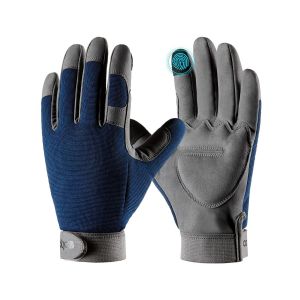 NouvelHorizonstore-Gants de jardinage r&eacute;sistants aux &eacute;pines, &Eacute;cran Tactile & Paume Rembourr&eacute;e Anti-Chocs, Gants de travail de s&eacute;curit&eacute; pour homme et femme(Bleu Marine, 1 Paire Taille L) - Neuf