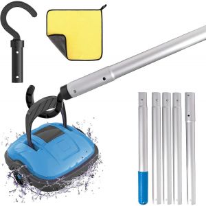 KALANKA-Crochet de Nettoyage de Piscine,Crochet D'accessoires pour Robot Nettoyeur de Piscine,Crochet pour Aspirateur de Piscine,avec 5 Barres de Renfort Amovibles en Aluminium - Neuf