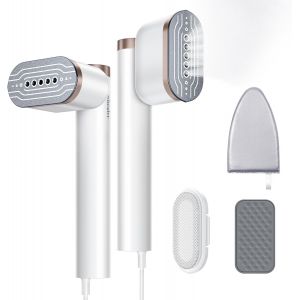 MEVRONISSHOP-Steamer D&eacute;froisseur &agrave; vapeur portable 1200 W, 1200 ml, avec brosse &agrave; vapeur manuelle, pour v&ecirc;tements et chemises, chauffage rapide en 20 secondes, vapeur horizontale et verticale, 2 nive - Neuf