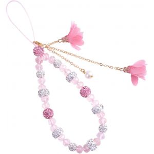 Lanière Téléphone Perlée Chaîne Téléphone Portable Perle Chaîne Téléphone Portable Gravier Convient Cordons Téléphone Portable, Aux Ornements Sac D'école D'autres Décorations(Rose)[Car780290] - Neuf
