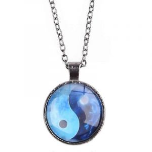 Nouveau,Adapté Yin Yang Collier Bleu Tai Chi Pendentif Collier Amitié Tai Chi Chaîne De Cou - Neuf