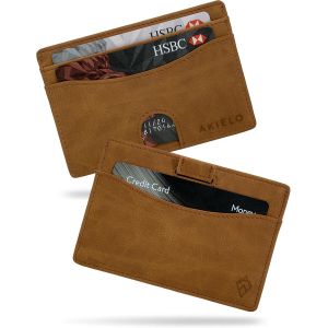 TRAHOO-Portefeuille Homme RFID Blocage avec Coffret Cadeau &iquest; Porte Cartes Compact et Fin &iquest; Portefeuille Minimaliste (Collection Echo) - Neuf