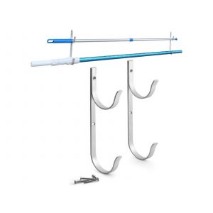 Crochets de suspension pour poteau de piscine en aluminium avec vis - Lot de 2 - Neuf
