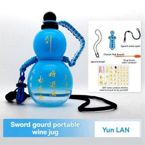 Bouteille d'eau style gourde d'inspiration rétro chinoise 800ML Bleu dégradé - Neuf