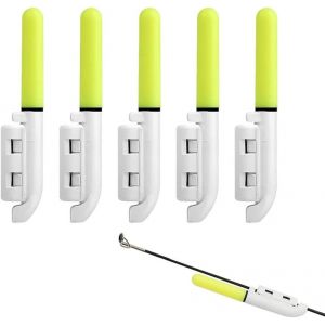 Fishing Alarm Bell, 5 Pack Led Light Waterproof Glow Sticks With Buckle, Night Fishing Bite Alarm For Green Sea Fishing Rod - Neuf