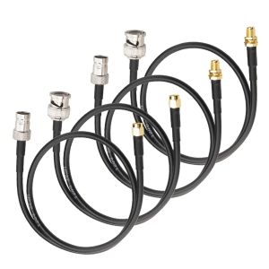 LETNERNY-Lot De 4 Câbles Sma Vers Bnc 50 Cm - Kit Sma Mâle Vers Bnc Mâle Femelle Vers Bnc Femelle - Câble 0-6 Ghz - Extension Bnc À Faible Perte - Antenne Radio Cb Lmr200, Mieux Que Rg58 - Neuf