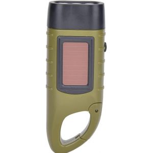 Crank Emergency Flashlight,Rechargeable Dynamo Flashlight,Portable Solar Led Emergency Light Replacement For Climbing,Hiking,Outdoor - Neuf