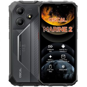 Oscal MARINE 2 T&eacute;l&eacute;phone Portable Incassable 12Go+64Go-SD 2To 6.56" 90Hz Gemini AI 2.0 11000mAh Android 15 Double SIM 4G GPS - Noir - Neuf