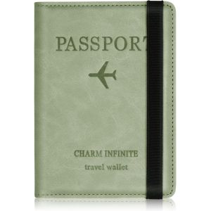 TRAHOO-Protege Passeport Francais, Protege Passeport mit RFID-Blocker, Pochette Passeport Cuir Artificiel,Voyage Accessoires Passeport &eacute;Tui,Carte de Cr&eacute;Dit, Carte Bancaire, Argent, Passport Cover - Neuf