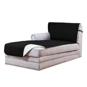 Housse de protection pour canap&eacute; d'angle en L - Housse noire pour m&eacute;ridienne - Neuf