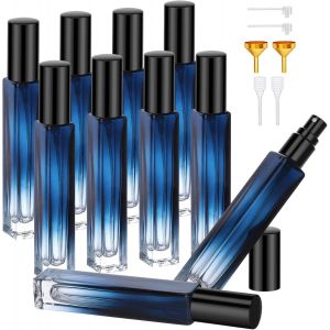 Kalanka-Vaporisateur Parfum, 10 Pièces 10ml Flacon Parfum Vide, Flacon Parfum Voyage, Atomiseur Parfum En Verre, Vaporisateur De Sac Rechargeable (Dégradé Bleu) - Neuf