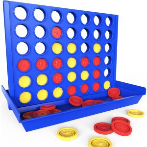 Mdy-Puissance 4 Format Grande, Jeu De Société Familial En Intérieur & Extérieur, Idéal Pour Les Fêtes & Camping, Jeu De Stratégie Classique Pour 2 Joueurs, Design Pliable Avec 6 Jetons De Rechange - Neuf
