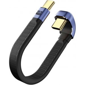 Meimie-Câble Court Usb C Pd 240 W - 40 Gbps - Type C 4.0 Mâle Vers Fiche U - Plat - Câble De Données Souple - Usb4.0 C - Fonction Complète 8 K @ 60 Hz - Pour Smartphone Power Bank - 13 Cm - Neuf