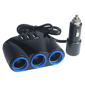 12v Chargeur De Voiture 3 En 1 Allume-Cigarette D'alimentation Du Convertisseur D'adaptateur De Chargeur De Voiture Usb Prise Pour Iphone, Ipad, Téléphone Mobile Dvr Avec Gps - Neuf