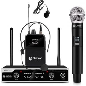 Uhf Ubr-102 Pro U2013 Système De Micros Sans Fil, Portée 80 M, Anti-Bruit, Pour Église, Réunion, Karaoké Et Mariage (1 Palmare + 1 Bodypack) - Neuf
