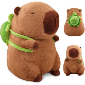 KALANKA-Poup&eacute;e en Peluche Capybara, 33CM, Capybara Portant Tortue, pour Enfant (M1) - Neuf