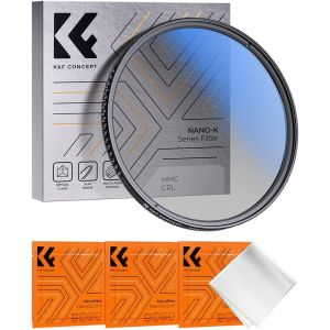 Filtre Polarisant CPL 40,5mm Slim avec Revêtement et 3 Chiffons de Nettoyage pour Objectif Appareil Photo - Neuf