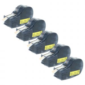 vhbw 5x Rubans remplacement pour Brady M21-250-595-YL pour imprimante d'&eacute;tiquettes 6,4m x 6,35mm Noir sur Jaune, plastique, Vinyle - Neuf