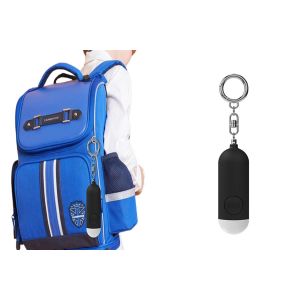 Porte-cl&eacute;s d'alarme de s&eacute;curit&eacute; personnelle avec lumi&egrave;re LED - Noir - Neuf