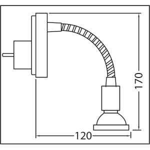 11-052 Lampe &Agrave; Fiche Led En Nickel Mat Avec Anneau Chrom&eacute;, Veilleuse Avec 1 Ampoule Led Gu10 3000k Blanc Chaud Et Interrupteur On/Off Lampe De Lecture, Applique Murale, Lampe De Cuisine - Neuf