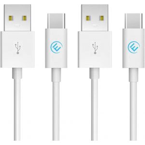 Cable USB Type C [2x1M] Charge Rapide 3A et Synchro - Cordon chargeur USB C pour Samsung Galaxy S23 S22 S21 S20 A13 A53, Xiaomi Redmi Note 12 11 Pro, Manette PS5 Xbox Series X S - 2x1M Blanc.[F1736] - Neuf