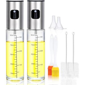 Eryi-2 Pièces De Vaporisateur Huile, 100ml Spray Huile Cuisine, Pulverisateur Huile Cuisine Pour Salade, Bbq, Cuisson Dans La Cuisine, Avec 2 Brosse, 2 Entonnoir, 2 Brosse À Huile - Neuf