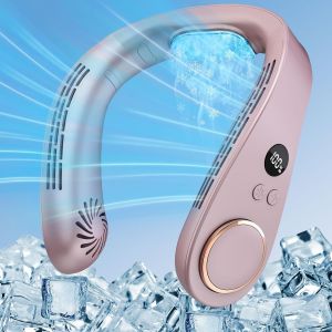 Ventilateur Cou 5500Mah,Ventilateur Air Froid Portable Rechargeable,Personnel Mini Ventilateur Usb,Casque Ventilateurs De Cou Bureau Silencieux Bladeless Pour Extérieur Voyage Camp[VEN750179] - Neuf