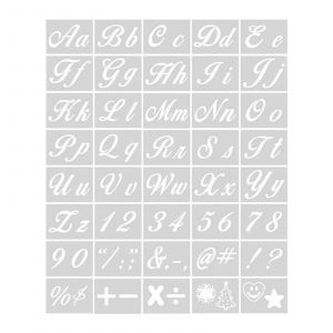 40pcs R&eacute;utilisable En Plastique Art Artisanat Alphabet Pochoirs Avec Police De Calligraphie Lettres Majuscules Et Minuscules - Neuf