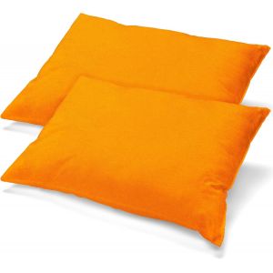 Tianyi-Classic Line Housse De Coussin Lot De 2 Fermeture &Eacute;clair Coton 40 X 80 Cm Orange - Neuf