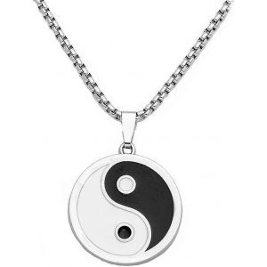 Kal-Yin Yang Collier, Acier Inoxydable Yin Yang Taichi Bff Couples Pendentif Collier Assorti Puzzle Meilleur Ami Collier Yin Yang Lien Cha&icirc;ne Collier Pour Hommes Femmes - Neuf