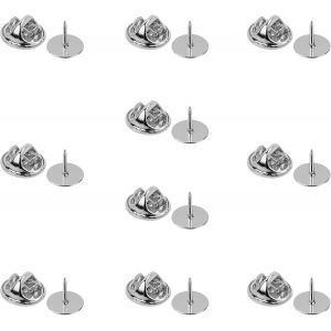 Mevronisshop-Fermoirs Papillon, 10 Paires Pinces &Agrave; Papillon Pin's, Broche Papillon Attache, Fermoir Pins Remplacement Arri&egrave;re Avec Epingles Vierges Pour Jewelry Making Et L'artisanat (Argent) - Neuf