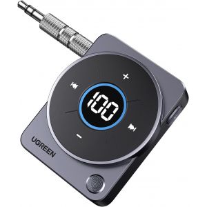 Récepteur Bluetooth 5.4 Jack Voiture Adaptateur Bluetooth Jack Auxiliaire Avec Micro Intégré Appels Mains Libres Pour Enceinte Haut-Parleurs Casque Filaire Autoradio, Câble 3.5mm Inclus - Neuf