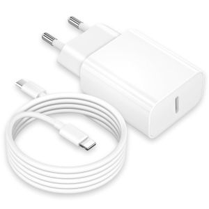 Chargeur Usb C Et Câble Iphone, 25w Chargeur Rapide Iphone Prise Usb C Chargeur Type C Secteur Adaptateur Avec 2m Cable Lightning Fil Cordon Iphone Pour Iphone 14/13/12/11/Xs Max/Xr/X/8/7/6/5/Se - Neuf
