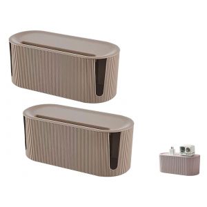 Lot de 2 bo&icirc;tes de rangement pour c&acirc;bles, prises et fiches &eacute;lectriques - Neuf
