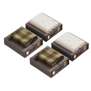 Ensemble de rangement pliable pour draps de lit - Lot de 4, gris - Neuf