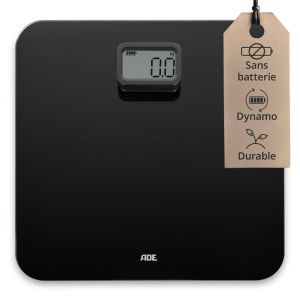 Balance Pese Personne Numérique | Sans Piles Avec Dynamo | Écologique Et Durable | Pèse-Personne En Verre Écologique | Jusqu'à 150 Kg - Neuf