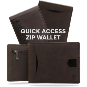 CMJAAGUR-Portefeuille Rfid Blocage À Rabat Avec Coffret Cadeau ¿ Porte Cartes Élégant Avec Languette ¿ Porte Cartes Homme (Collection D A)[M248] - Neuf