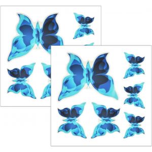 2 Pièces Autocollant Mural,Sticker Mural Lumineux,Sticker Mural 3d Lumineux,Enfant,Papillon,Stickers Muraux,Bleu,Fête,Décoration De Mariage,Maison,De Pièce - Neuf