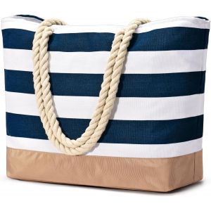 TZF-Sac de plage avec fermeture éclair - Grand sac de shopping étanche - Sac de voyage pour femme - Sac à main - Cadeau pour femme - Neuf
