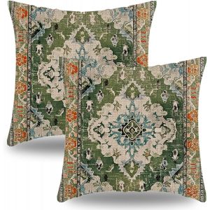 CAUC-Housses de Coussin,2 Pi&egrave;ces Taie Oreiller 45x45 cm,Housse Coussin,Moderne Housse de Coussin,D&eacute;coratives Taie d'oreiller,Boho Ethnique Taie d'oreiller,pour Chambre,Chaise,Lit,Jardin - Neuf