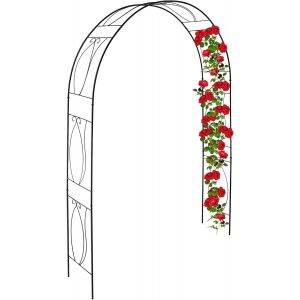 Mevronisshop-Arche &Agrave; Rosiers En M&eacute;tal, Portail De Jardin, Hxlxp : 233 X 153 X 35 Cm, R&eacute;tro, Tuteur Plantes Grimpantes, Noir - Neuf