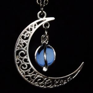 Collier Pendentif Lumineux A La Mode Pour Femme, 1 Piece (Bleu) - Neuf