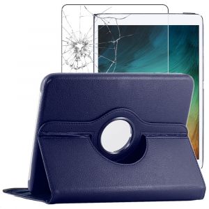 Ebeststar - Coque + Film Verre Ipad Pro 12.9 M1 2021, 2020 Housse Etui Protection Pu Cuir Support Rotatif 360, Bleu Foncé [Dimensions Precises Tablette : 280.6 X 214.9 X 6.4/5.9 Mm, Écran 12.9''] - Neuf