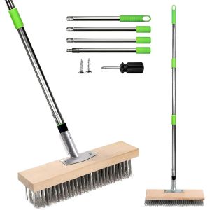 ChenQuanSarl-En Acier Inoxydable 25Cm Avec Manche, Outil De Nettoyage Extérieur Pour Le Moisi, Pinceau De Nettoyage En Métal Détachable - Neuf