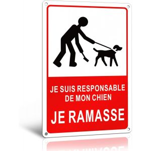 30*20cm Panneau Chien Crotte,Je Suis Responsable De Mon Chien - D&eacute;jection Canine, Panneau Pour Ramasser Les Crottes De Chien - Neuf