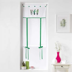 Store Voilage - Tropic Cactus - 60 X 160 Cm - 100% Polyester - Finition &Agrave; Passant - Neuf
