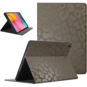 LORANKA-Coque pour Samsung Galaxy Tab A 10.1 2019, Aesthetic L&eacute;opard Motif Design Filles Femmes Housse de Protection L&eacute;ger avec Support Fonction Ultra-Mince PU Tablet Case &Eacute;tui &agrave; Rabat, Kaki - Neuf