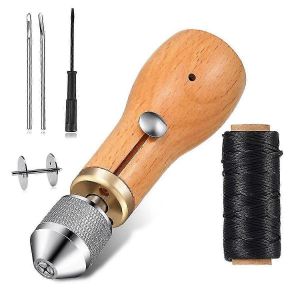Cuir Couture Poinçon Kit Outils D'artisanat Machine À Coudre À La Main Lock Stitcher Fil Aiguilles Set Diy Shoemak - Neuf