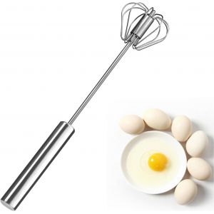 CMWS-Fouet à ?ufs en acier inoxydable à pousser à la main, fouet rotatif, mélangeur semi-automatique, batteur à ?ufs, mousseur à lait, outil de cuisine pour cuisiner, fouetter, mélanger, battre, méla - Neuf